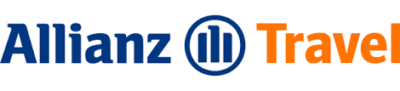 Logo with the text Allianz Travel in blue and orange, symbolizing stress-free travels and reliable travel insurance.