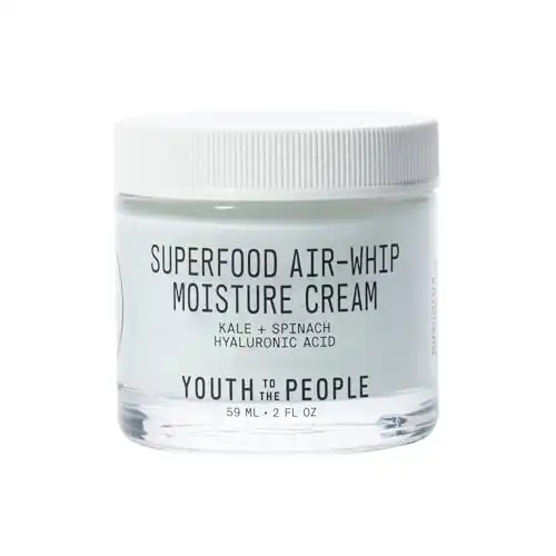 Youth To The People Air-Whip Moisture Face Cream - Gel Moisturizer & Face Primer - Lightweight Green Tea + Hydrating Hyaluronic Acid Moisturizer - Plumping, Anti-Aging, Sensitive Vegan Skincare (2...