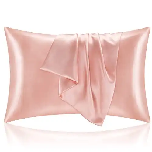 BEDELITE Satin Pillowcase for Hair and Skin, Coral Pillow Cases Standard Size Set of 2 Pack 20 26 Inches, Super Soft Similar to Silk Pillow Cases with Envelope Closure, Gifts for Women Girl