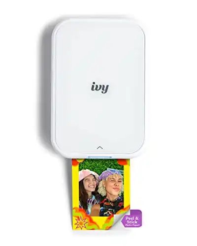 Canon Ivy 2 Mini Photo Printer, Print from Compatible iOS & Android Devices, Sticky-Back Prints, Pure White