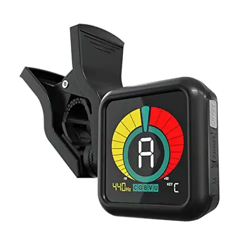 KLIQ UberTuner Professional Clip-On Tuner for All Instruments (multi-key modes) with Guitar, Ukulele, Violin, Bass & Chromatic Tuning Modes (also for Mandolin and Banjo)