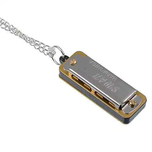 Dresden New Cute Swan Mini Harmonica 4 Hole 8 Tone Necklace Silver