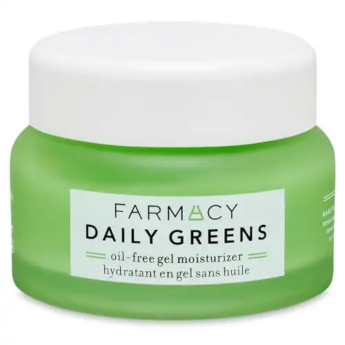 Farmacy Daily Greens Oil Free Gel Face Moisturizer - Daily Facial Moisturizing Cream with Hyaluronic Acid - New Fragrance-Free Formula