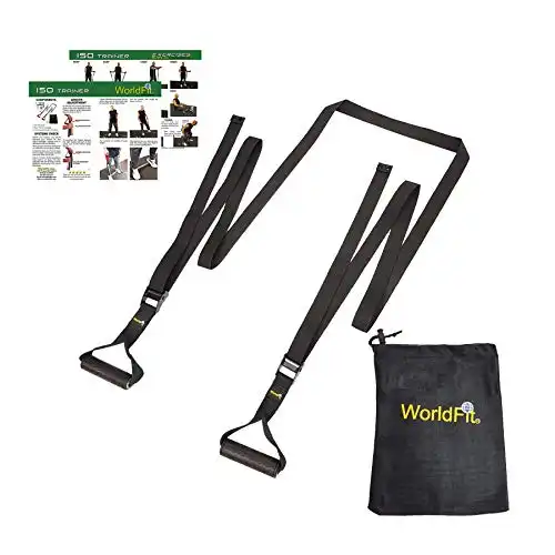 WorldFit ISO Trainer Isometric Exercise for Strength Training, Stretching, Yoga, Pilates a USA Company (Black)