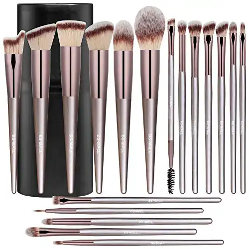 BS-MALL Makeup Brush Set 18 Pcs Premium Synthetic Foundation Powder Concealers Eye shadows Blush Makeup Brushes with black case