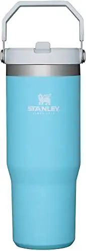 Stanley IceFlow Stainless Steel Tumbler with Straw - Vacuum Insulated Water Bottle for Home, Office or Car Reusable Cup Leak Resistant Flip Cold 12 Hours Iced 2 Days (Pool)