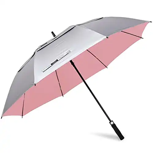 G4Free 62 Inch UV Protection Golf Umbrella Extra Large Windproof Sun and Rain Umbrellas Auto Open Double Canopy