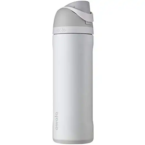 Owala FreeSip Insulated Stainless Steel Water Bottle with Straw for Sports and Travel, BPA-Free, 24-oz, Shy Marshmallow