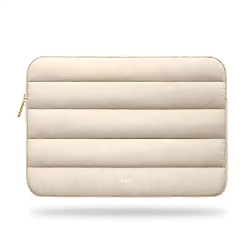 Vandel - The Original Puffy Laptop Sleeve 13-14 Inch Laptop Sleeve. Beige Laptop Sleeve for Women. Carrying Case Laptop Cover for MacBook Pro 14 Inch Sleeve, MacBook Air Sleeve 13 Inch, iPad Pro 12.9