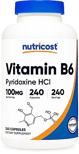 Nutricost Vitamin B6 (Pyridoxine HCl) 100mg, 240 Capsules