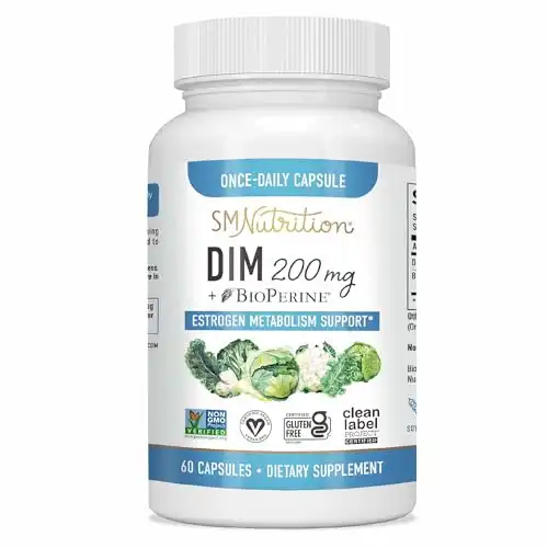 DIM Supplement 200 mg | Estrogen Balance for Women & Men | Hormone Balance, Hormonal Acne Supplements, Menopause Support, Antioxidant Support | Clean Label Project Certified, Vegan, Soy Free | 60 ...