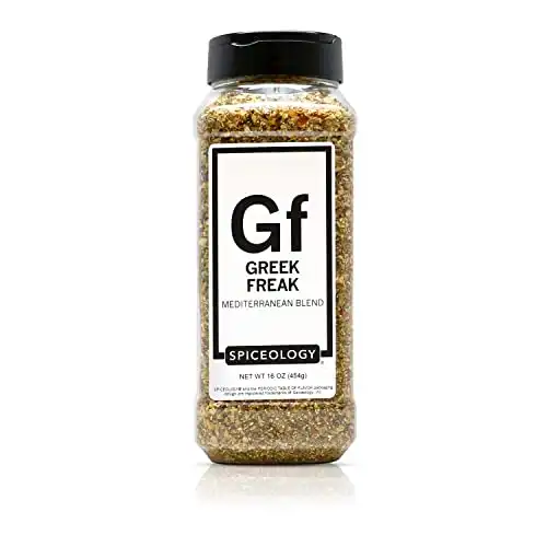 Spiceology - Greek Freak Mediterranean Spice Blend - All-Purpose Rubs, Spices and Seasonings - Use On: Chicken, Chickpeas, Beef, Seafood, Pork, Vegetables, Turkey, Potatoes and Salad Dressing - 16 oz