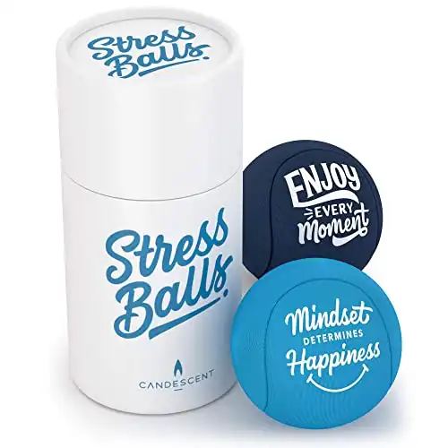 Candescent Stress Balls - Hand Therapy Relief for Anxiety, Fidget, Tension, Exercise Strengthener - Motivational Toys for Adults & Kids - Set of 2