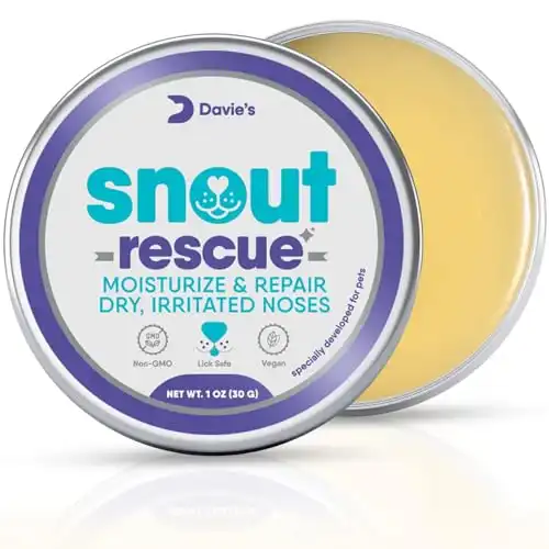 Davie's Snout Rescue - Dog Nose Balm for Dry Nose, All-Natural Nose & Paw Balm for Dogs and Cats, Soothes, Protects & Repairs Dry, Cracked Snouts & Paws, Hypoallergenic, Vegan, Made i...