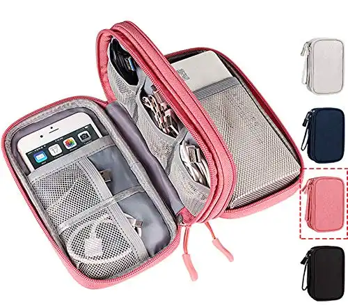 Electronic Organizer Travel USB Cable Accessories Bag/Case,Waterproof for Power Bank,Charging Cords,Chargers,Mouse ,Earphones Flash Drive