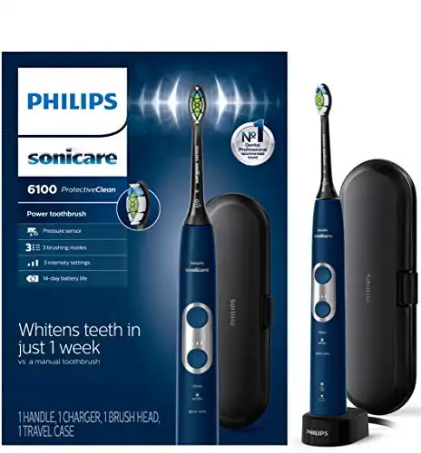 Philips Sonicare ProtectiveClean 6100 Rechargeable Electric Power Toothbrush, Navy Blue, HX6871/49