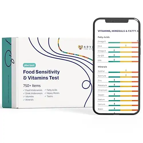 AFIL | Food, Drinks & Vitamin Sensitivity Testing Kit for Adults & Kids | 750+ Items, Gluten, Dairy, Vitamin D | Fast Results