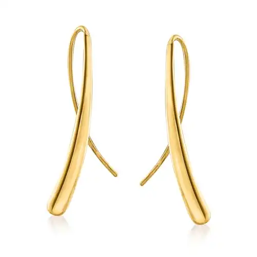 Ross-Simons 14kt Yellow Gold Long Teardrop Earrings