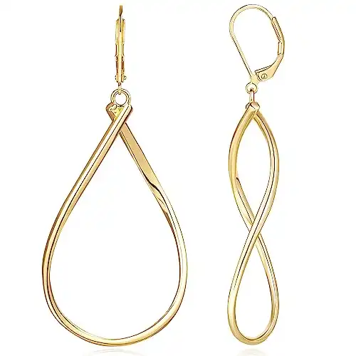 Degerde Large 14K Gold Hoop Earrings for Women Trendy, Dainty Gold Hoop Earrings Hoops, Gold Dangle Drop Earrings 14K Gold Earrings, Twisted & Infinity Big Gold Earrings, Dangling Gold Earrings fo...