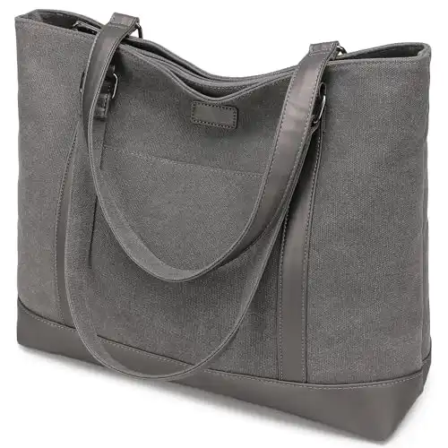 Large Tote Bags for Women 15.6 Inch Laptop Bag Lightweight Canvas Professional Work Briefcase