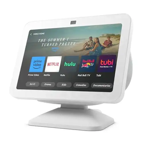 Echo Show 8 (3rd Gen) Adjustable Stand with USB-C Charging Port | Glacier White