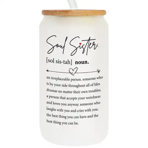 Friendship Gifts for Women Friends, Gifts for Friends Female, Gifts for Best Friend - Gifts for Sister - Sister Birthday Gifts - Birthday Gifts for Friends Female, Bestie, BFF - 16 Oz Can Glass