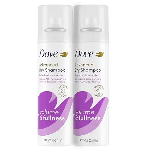 Dove Dry Shampoo Volume & Fullness 2 Count for Oily Hair for Refreshed Hair 5 oz