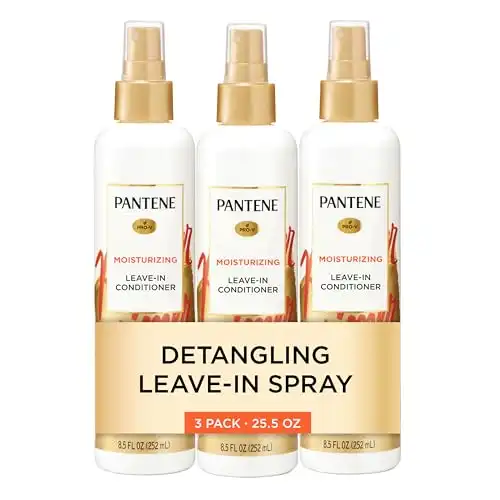 Pantene Conditioning Detangler Spray, Pro-V Repair & Protect, Nutrient Boost for Damaged Hair, Antioxidant Enriched, Leave-In Conditioner, Smooth & Shine, Sulfate-Free, 8.5 Fl Oz, 3 Pack