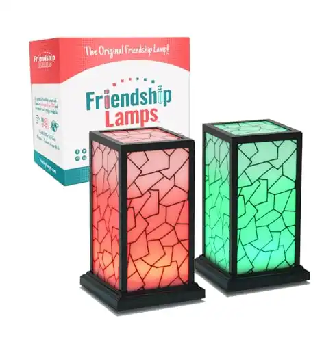 Friendship Lamp® Classic Design - Best Friend Lamps Wi-Fi Touch Lamp LED Light for Long-Distance, Connection, Relationship, Friendship, Gift, Over 200 Colors, App Setup - Set of 2