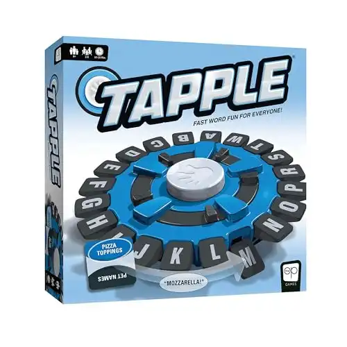 USAOPOLY TAPPLE® Word Game | Fast-Paced Family Board Game | Choose a Category & Race Against The Timer to be The Last Player | Learning Game Great for All Ages (1 Pack)