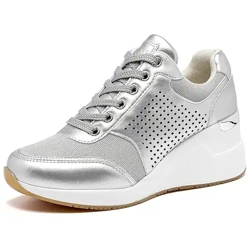 Cestfini Wedge Sneakers for Women - Wedge Tennis Shoes Non-Slip Women Fashion Sneakers