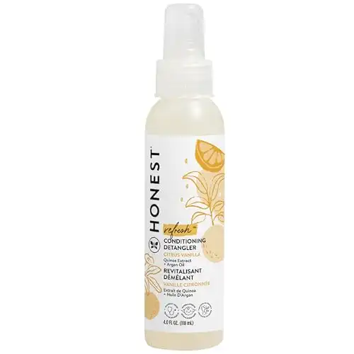 The Honest Company Conditioning Hair Detangler | Leave-in Conditioner + Fortifying Spray | Tear-free, Cruelty-Free, Hypoallergenic | Citrus Vanilla Refresh, 4 fl oz