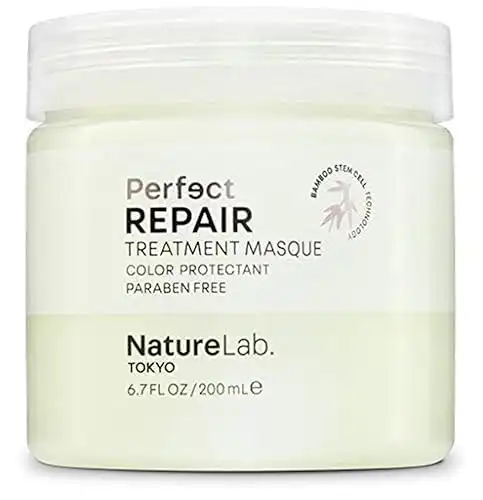 NatureLab Tokyo Perfect Repair Treatment Masque: Heat and Color Protection, Hair Mask Treatment to Strengthen and Repair Dull, Damaged, Brittle Hair I 6.7 FL OZ / 200ml